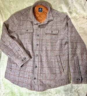 Johnnie-O Mcdowell Button Up Wool Shacket Size Large, Nordstrom Preppy Indie